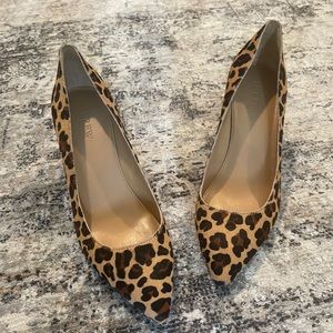 Jcrew leopard print calf hair size 9 kitten heels